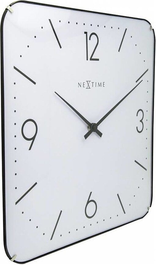 Basic Square Dome Horloge murale, noire
