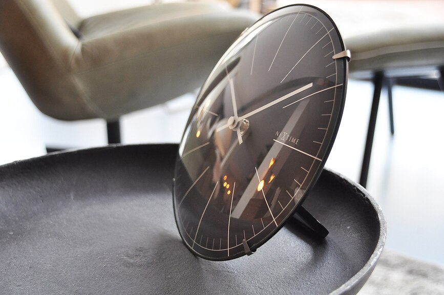 Big Stripe Mini Ura stenska ali namizna, črna