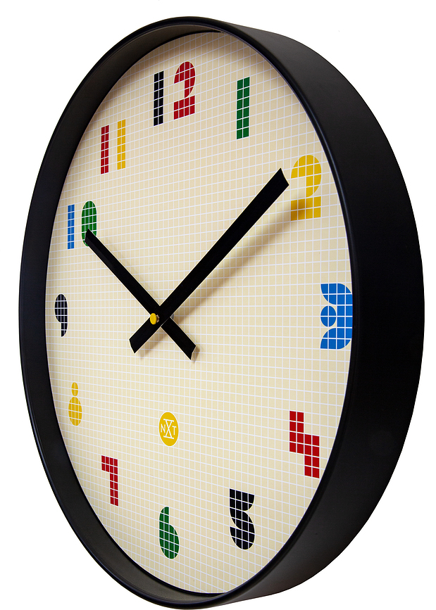 Bit Horloge murale 35 cm, multicolore