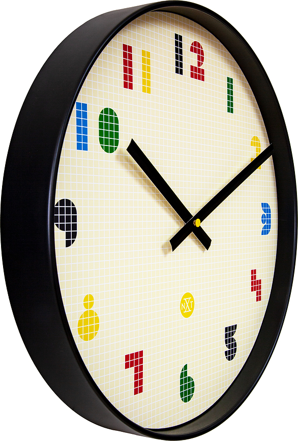 Bit Horloge murale 35 cm, multicolore