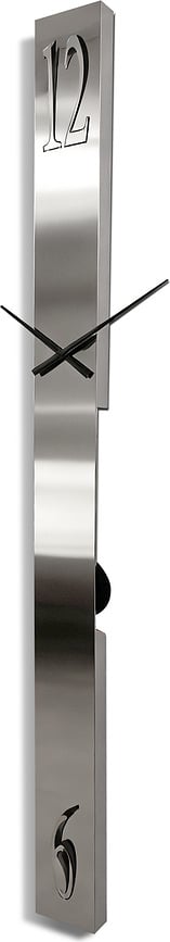Ceas de perete cu pendul Long Island 14 x 170 cm, oțel oglindă