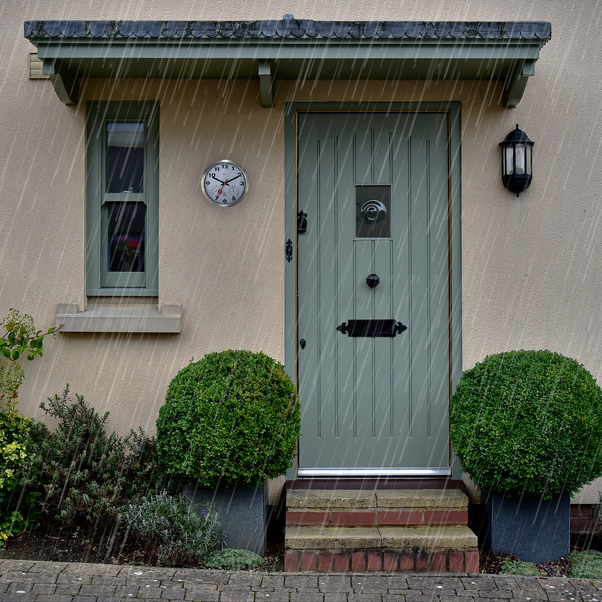 Clematis Ρολόι με θερμόμετρο και υγρόμετρο, με δείκτες