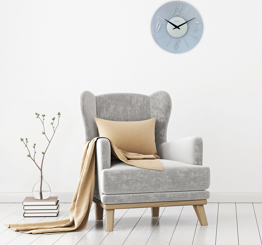 Dali Horloge murale ronde, transparente, grise