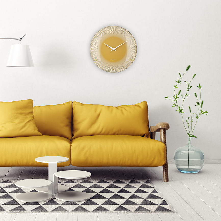 Deep Horloge murale, 50 cm, jaune