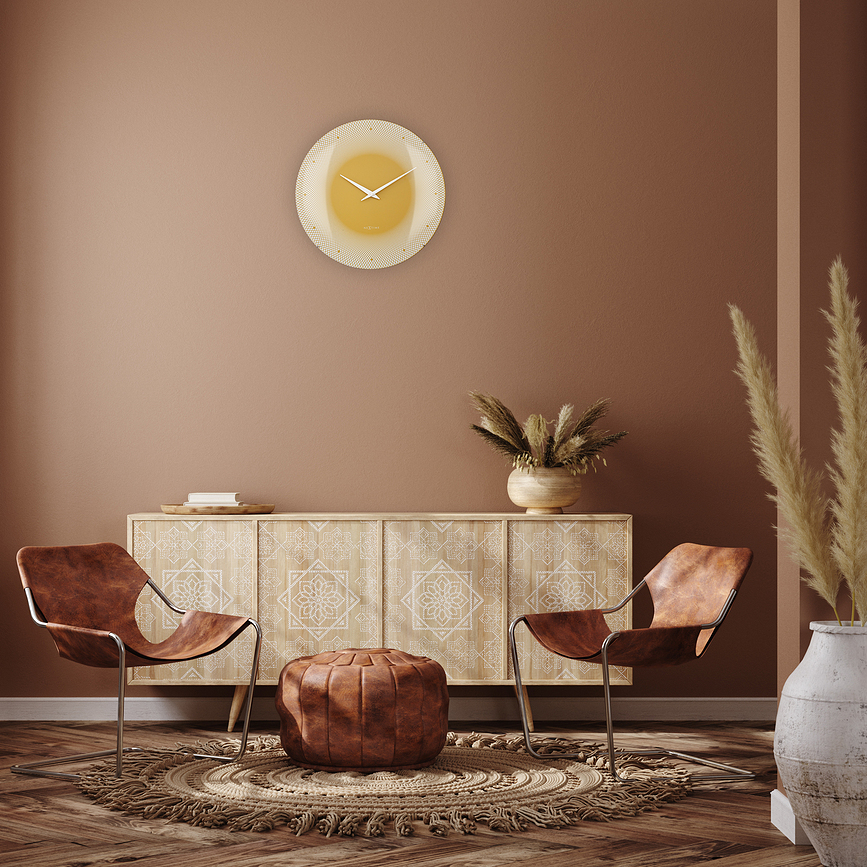 Deep Horloge murale, 50 cm, jaune