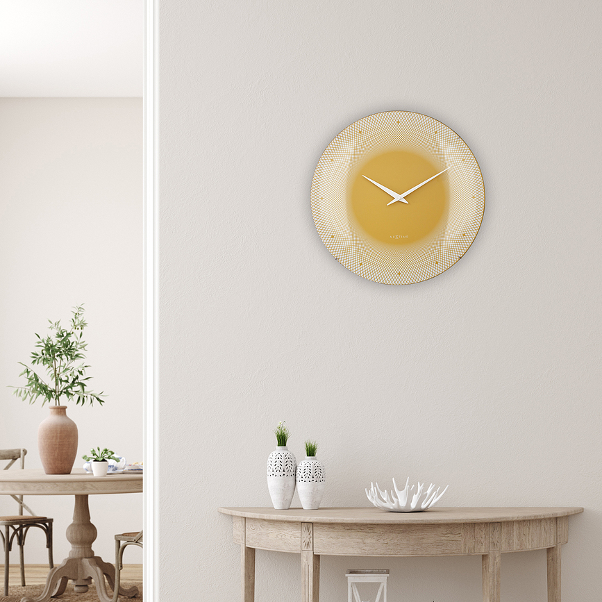 Deep Horloge murale, 50 cm, jaune