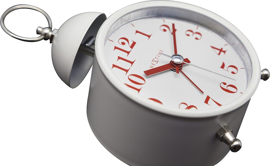 Despertador Single Bell, blanco