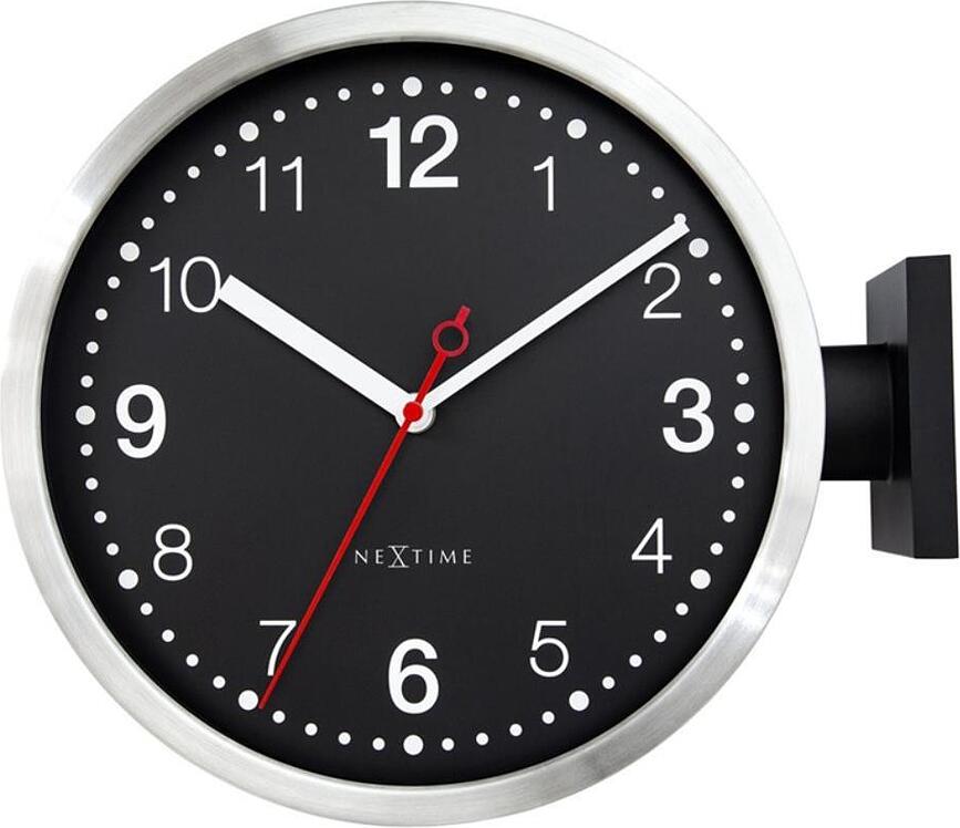 Double Small Horloge Murale double face, noir et blanc