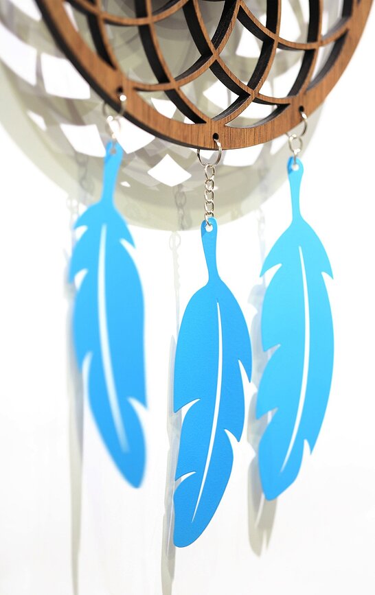 Dreamcatcher Ρολόι Τοίχου, φυσικό ξύλο