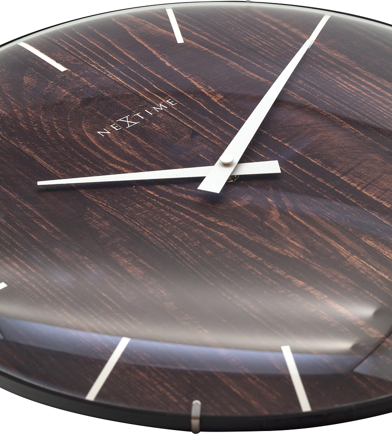 Edge Wood Dome Ρολόι Τοίχου, σκούρο ξύλο
