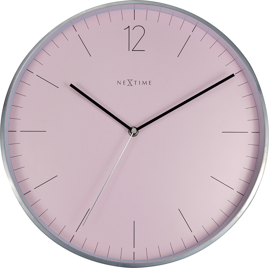 Essential Silver Ρολόι Τοίχου, ροζ