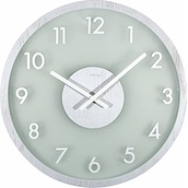 Frosted Wood Wall clock white
