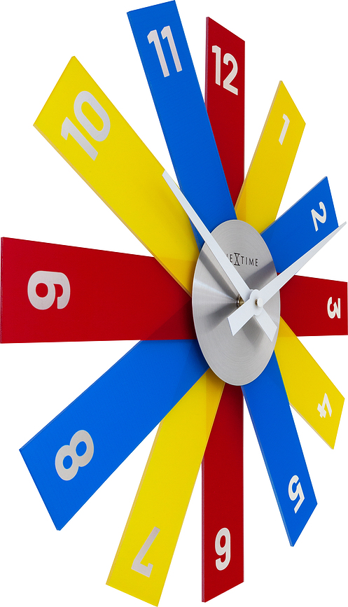 Horloge murale, en plexiglas, multicolore