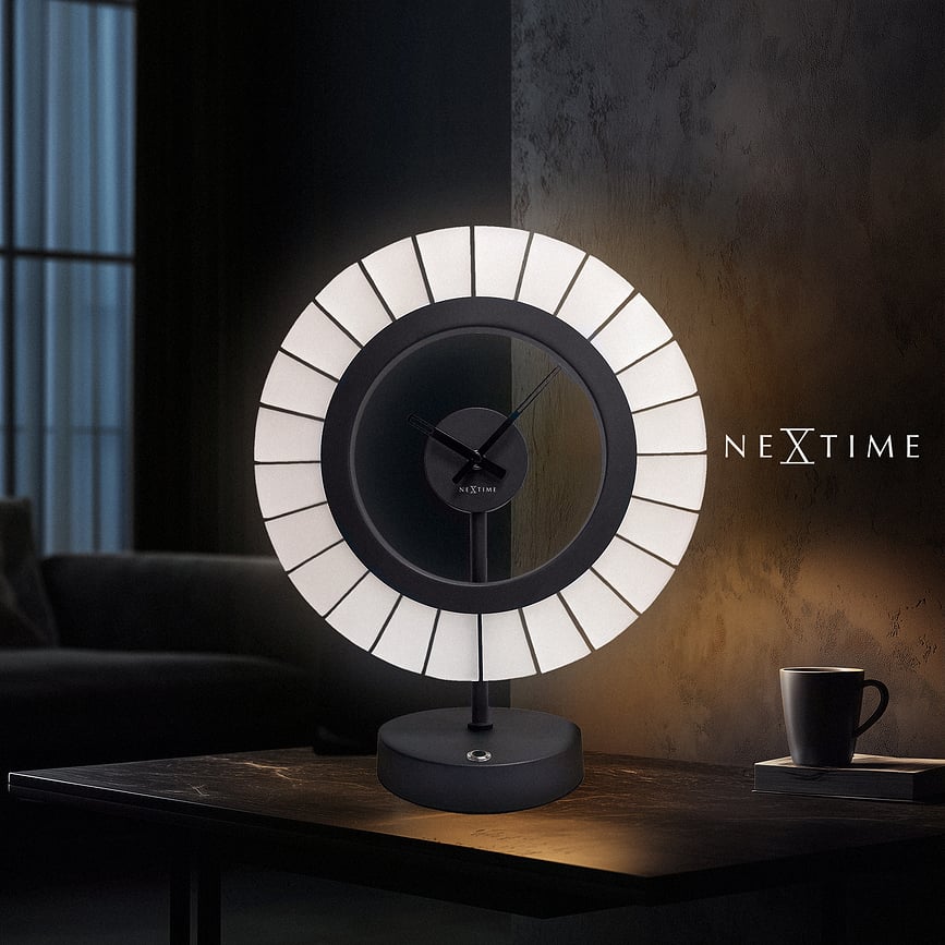 Lampa stołowa z zegarem Ting czarna