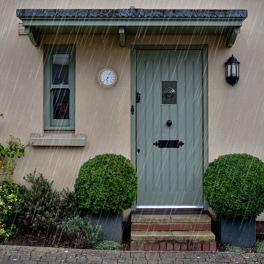 Lily Θερμόμετρο εξωτερικού χώρου, λευκό-καφέ