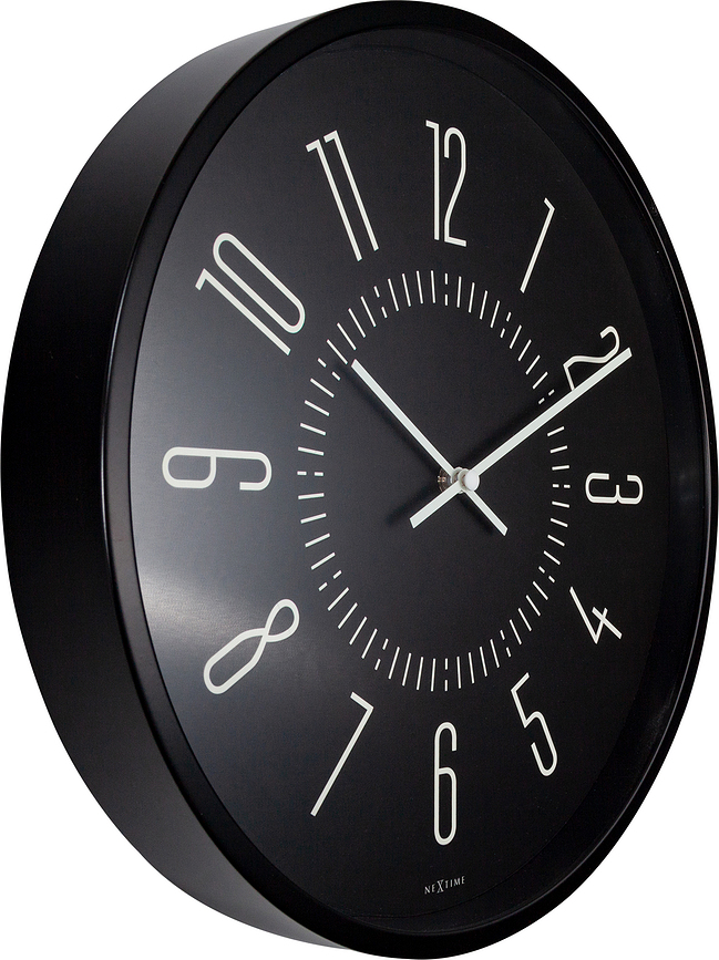 Luminous Horloge murale, 30 cm, noire