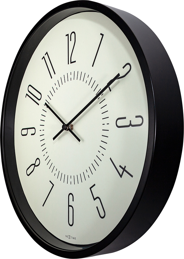 Luminous Horloge murale, 30 cm, noire