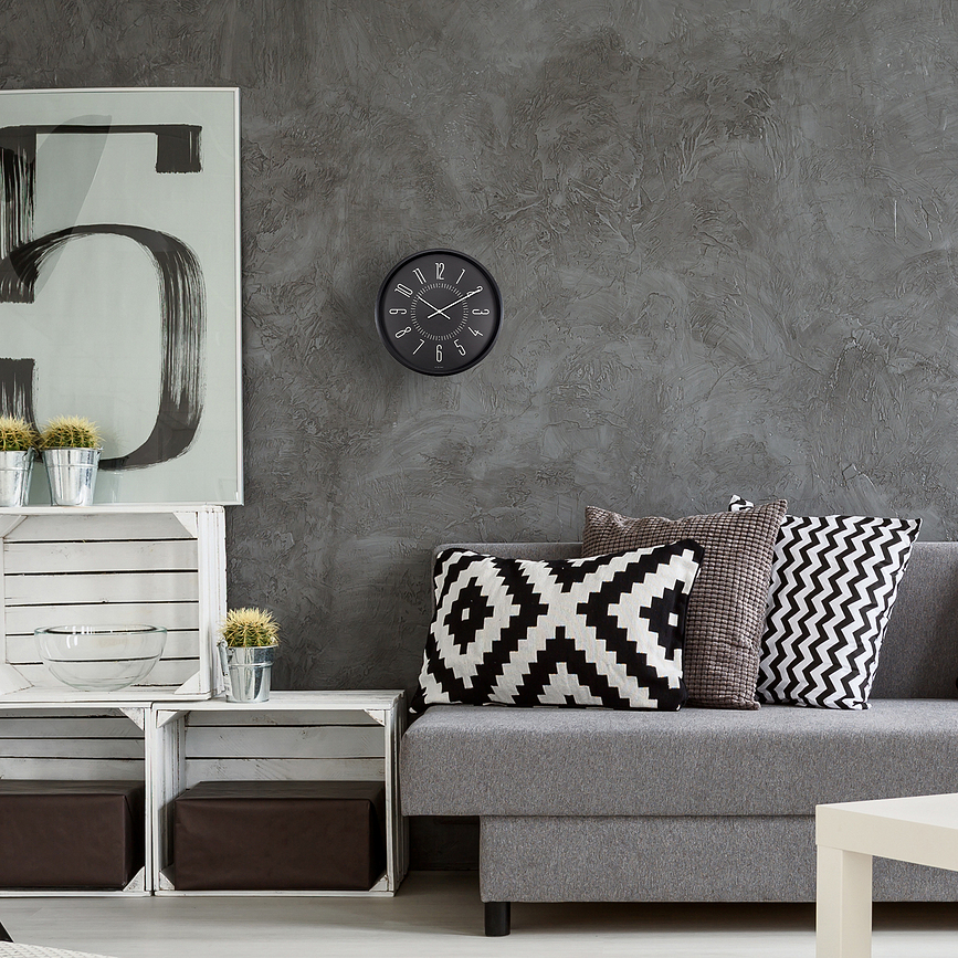 Luminous Ρολόι Τοίχου, 30 cm, μαύρο