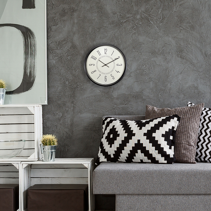 Luminous Ρολόι Τοίχου, 30 cm, μαύρο