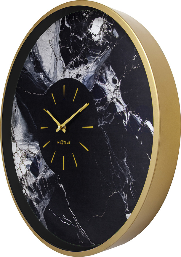 Marble Duo Horloge murale, noir et argent