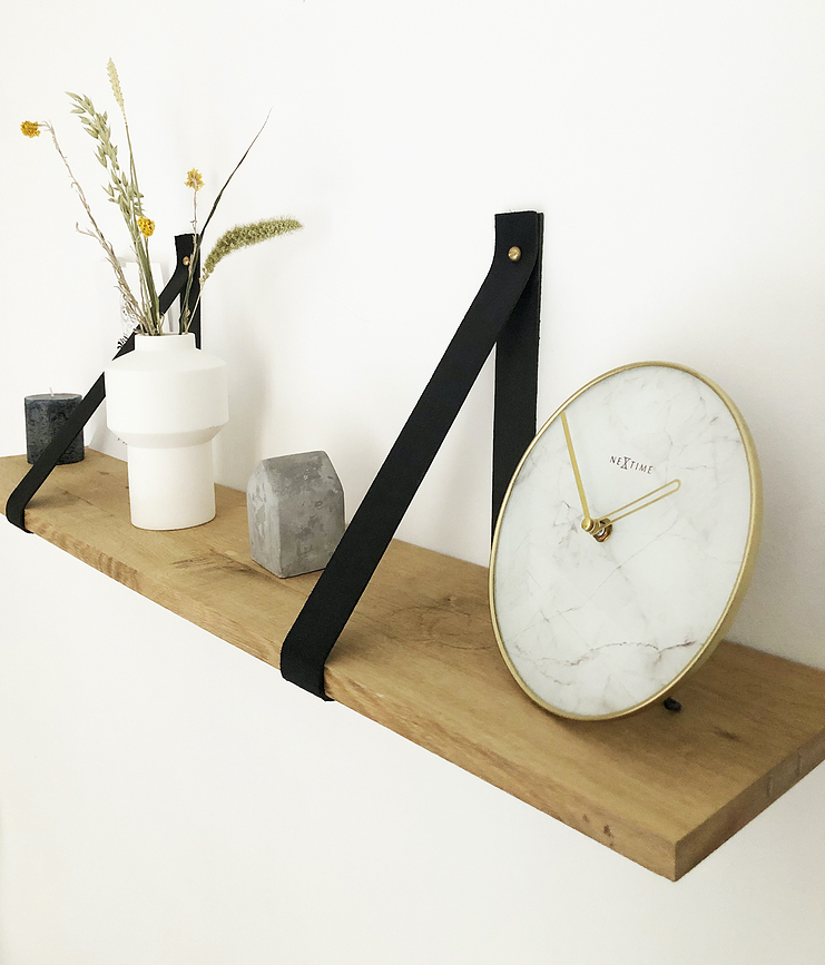 Marble Table Επιτραπέζιο Ρολόι, 20 cm, λευκό, χρυσό