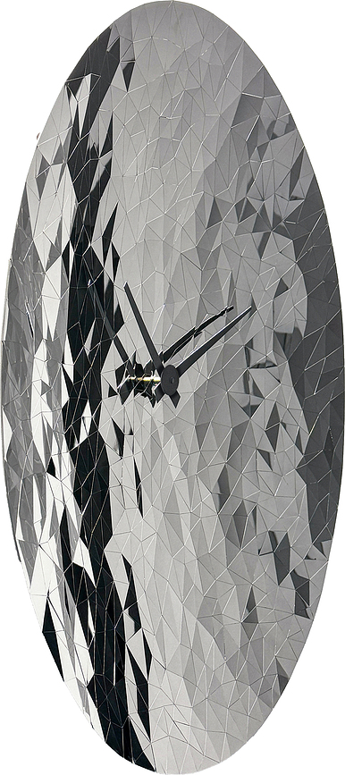 Nástěnné hodiny Fragments 80 cm, zrcadlová ocel