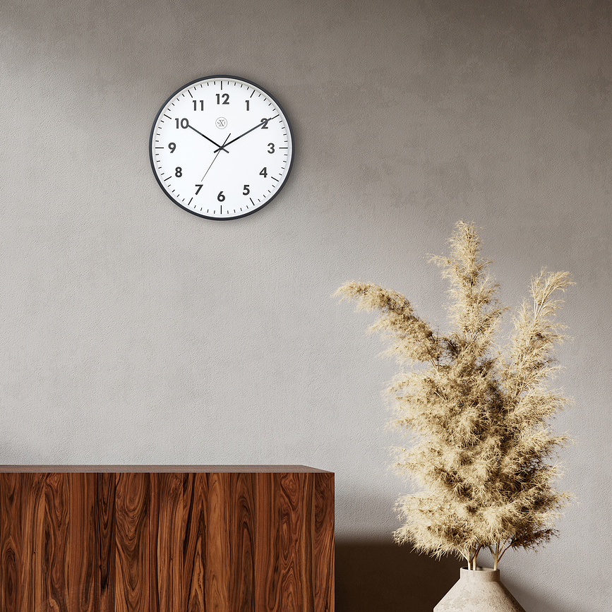 New Horloge Murale, 40 cm, noir et blanc