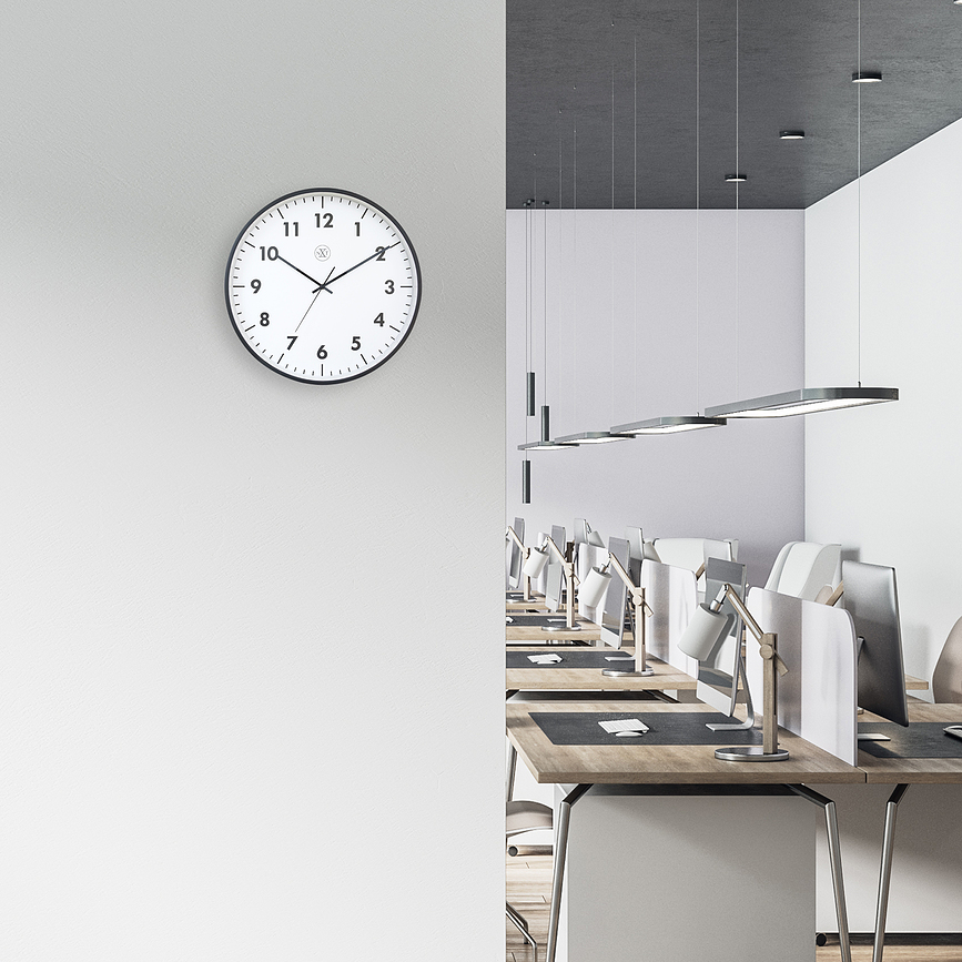 New Horloge Murale, 40 cm, noir et blanc