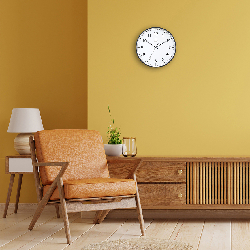 New Horloge Murale, 40 cm, noir et blanc