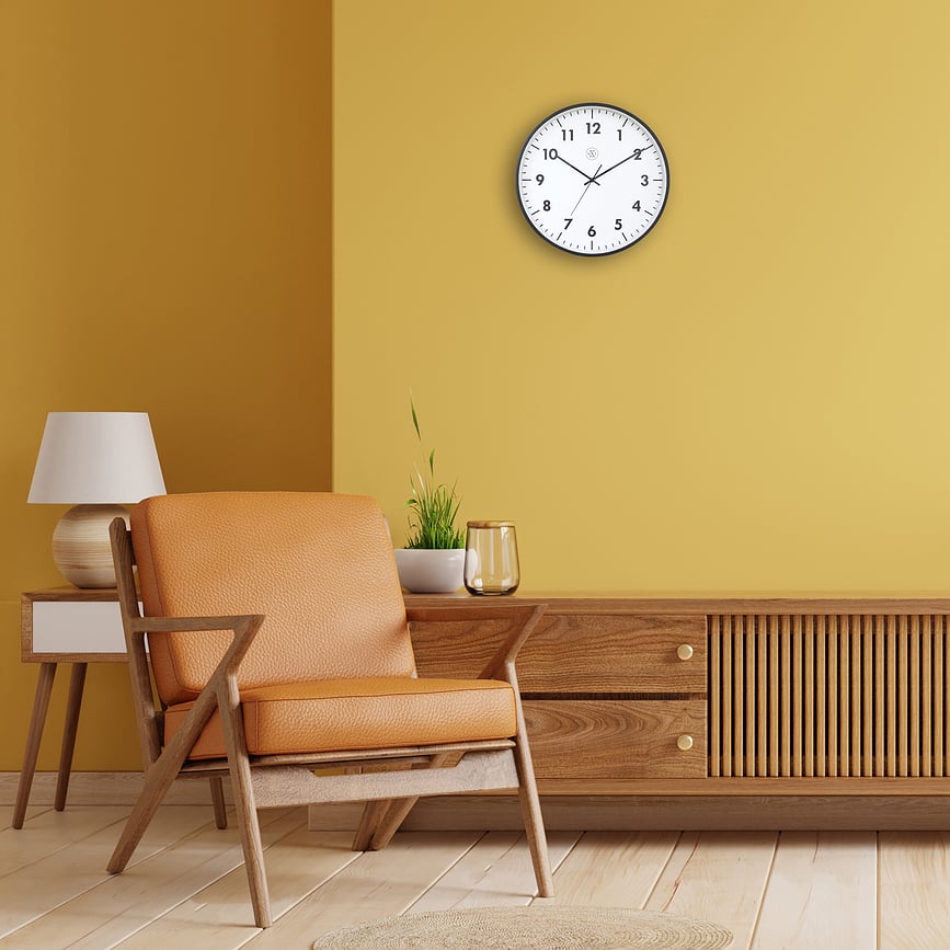 New Sat zidni 40 cm crno-bijeli