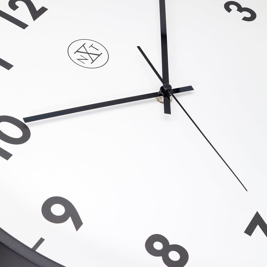 New Sat zidni 40 cm crno-bijeli