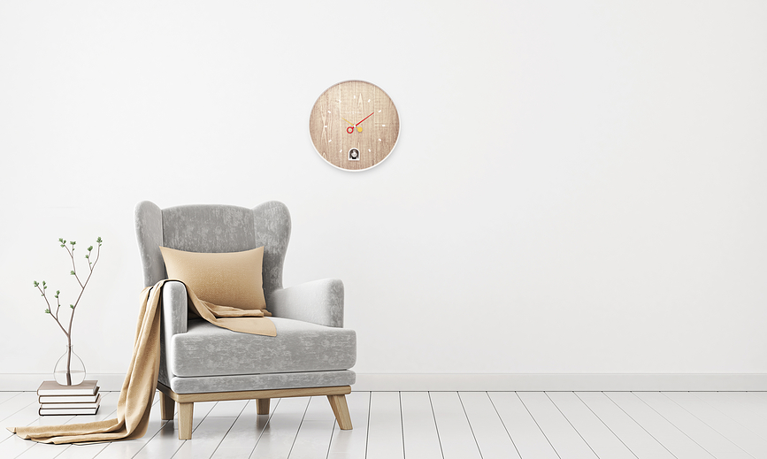 White Nightingale Horloge Murale, blanche