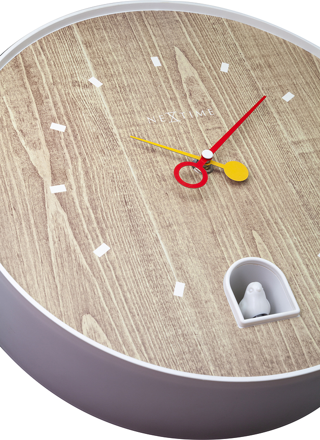 White Nightingale Horloge Murale, blanche