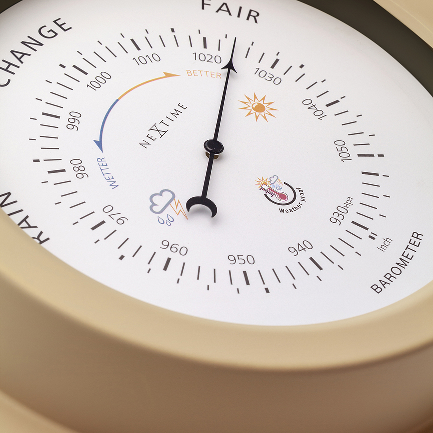 Orchid Barometer, vrtni, belo-srebrn