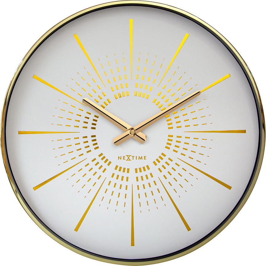 Orologio da parete Excentric bianco-oro