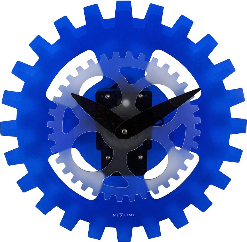 Orologio da parete Moving Gears celeste