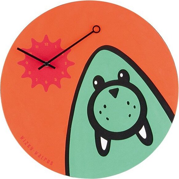 Orologio da parete Wizky Walrus arancione