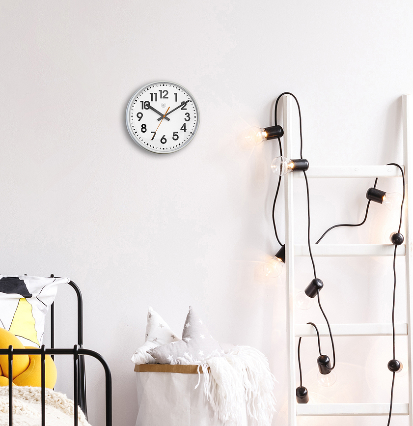 Peter Horloge murale 26 cm, noir et blanc