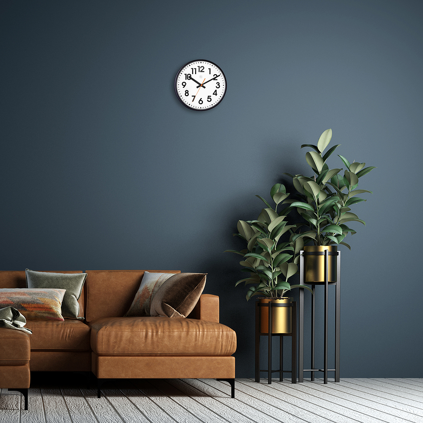 Peter Horloge murale 26 cm, noir et blanc