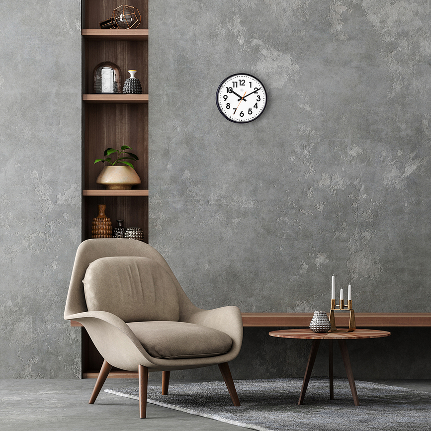 Peter Horloge murale 26 cm, noir et blanc