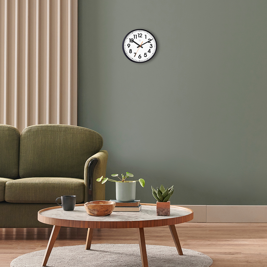 Peter Ρολόι Τοίχου, 26 cm, μαύρο, λευκό