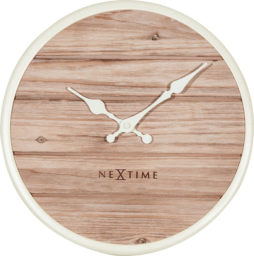 Plank Horloge murale, 30 cm, blanche