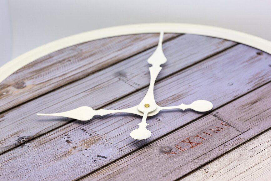 Plank Horloge Murale 30 cm, grise