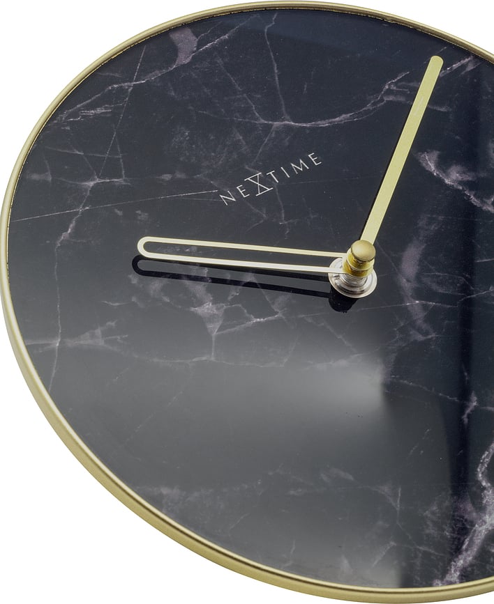 Reloj de Mesa Marble Table, 20 cm, blanco y dorado