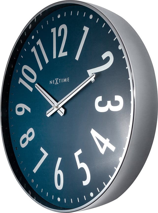 Reloj de pared Alchemy, azul y plateado
