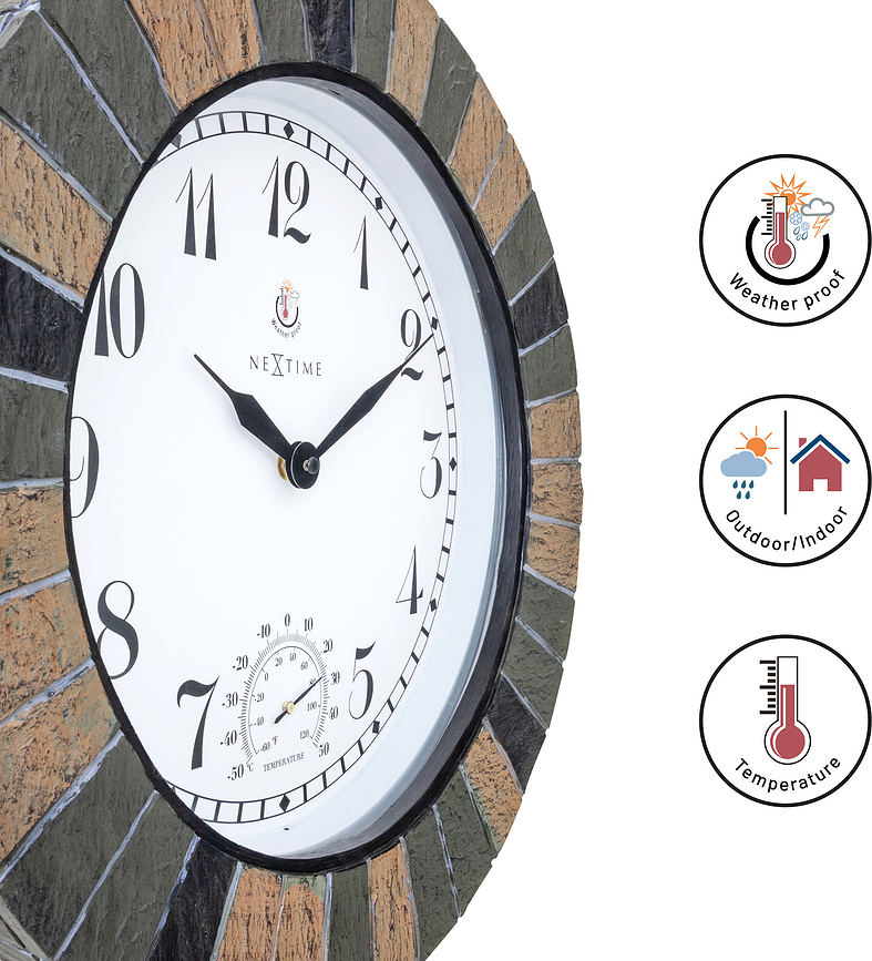 Reloj de Pared Aster, 43,5 cm, con termómetro