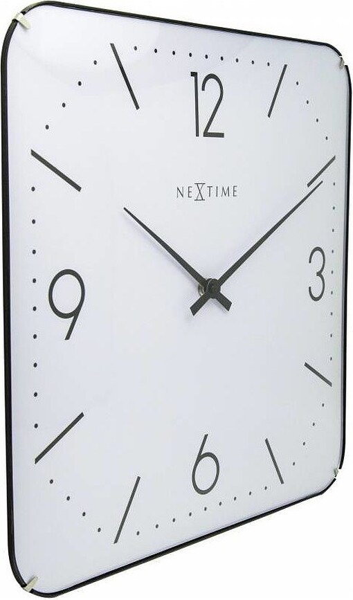Reloj de Pared Basic Square Dome, negro