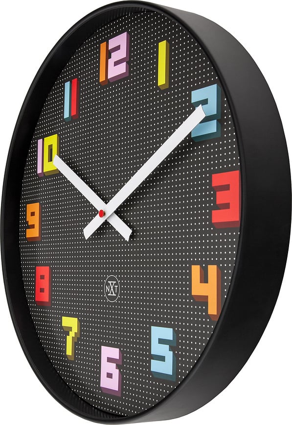 Reloj de Pared Bit, 35 cm, negro y multicolor