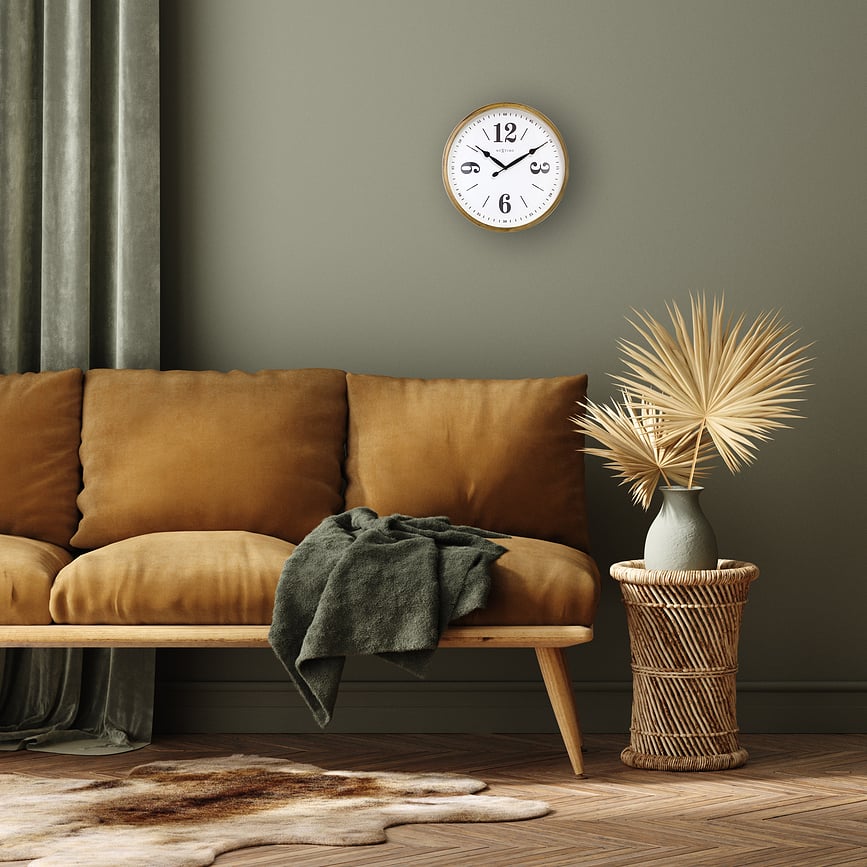 Reloj de Pared Classic, 39 cm, negro y plateado