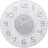Reloj de Pared Classy Round, blanco y plateado